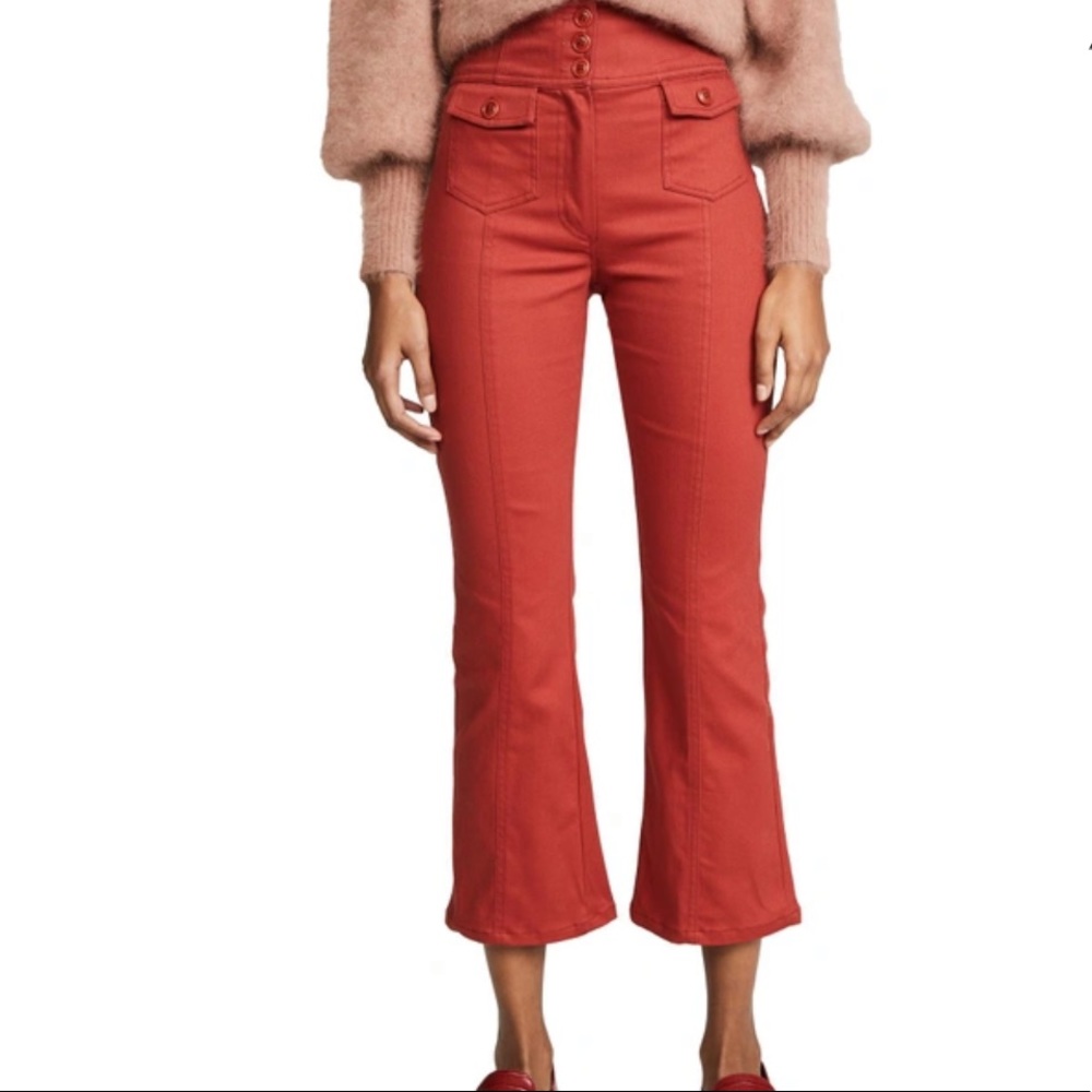 Ulla Johnson Ellis High Waist Cropped Flare Pants